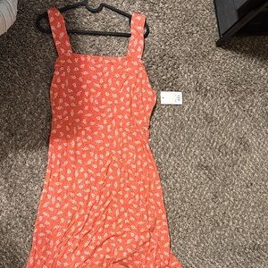 SO Coral Floral Strappy A-Line Dress